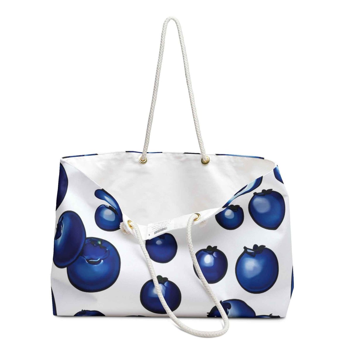Blueberry Pattern Weekender Bag | Fruit Print Travel Tote Bag