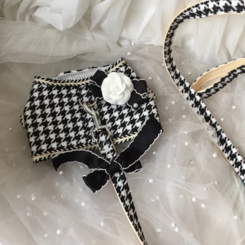 Coco Plaid Tweed Dog Walking Set | Harness and Leash