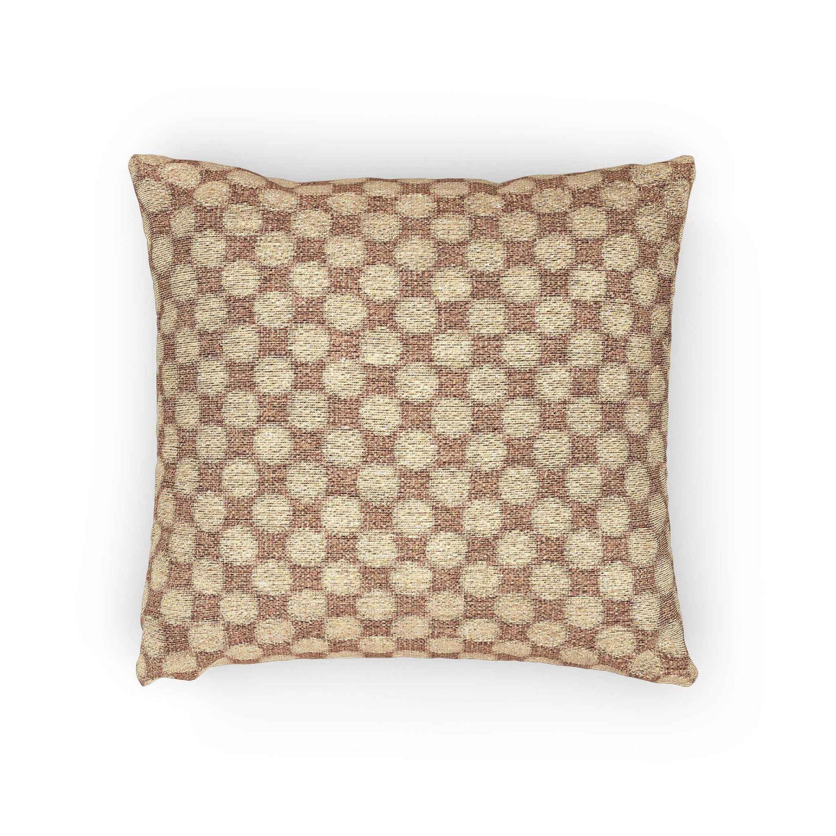 Woven Checkered Pattern Pillow | Neutral Brown Geometric Throw Pillow