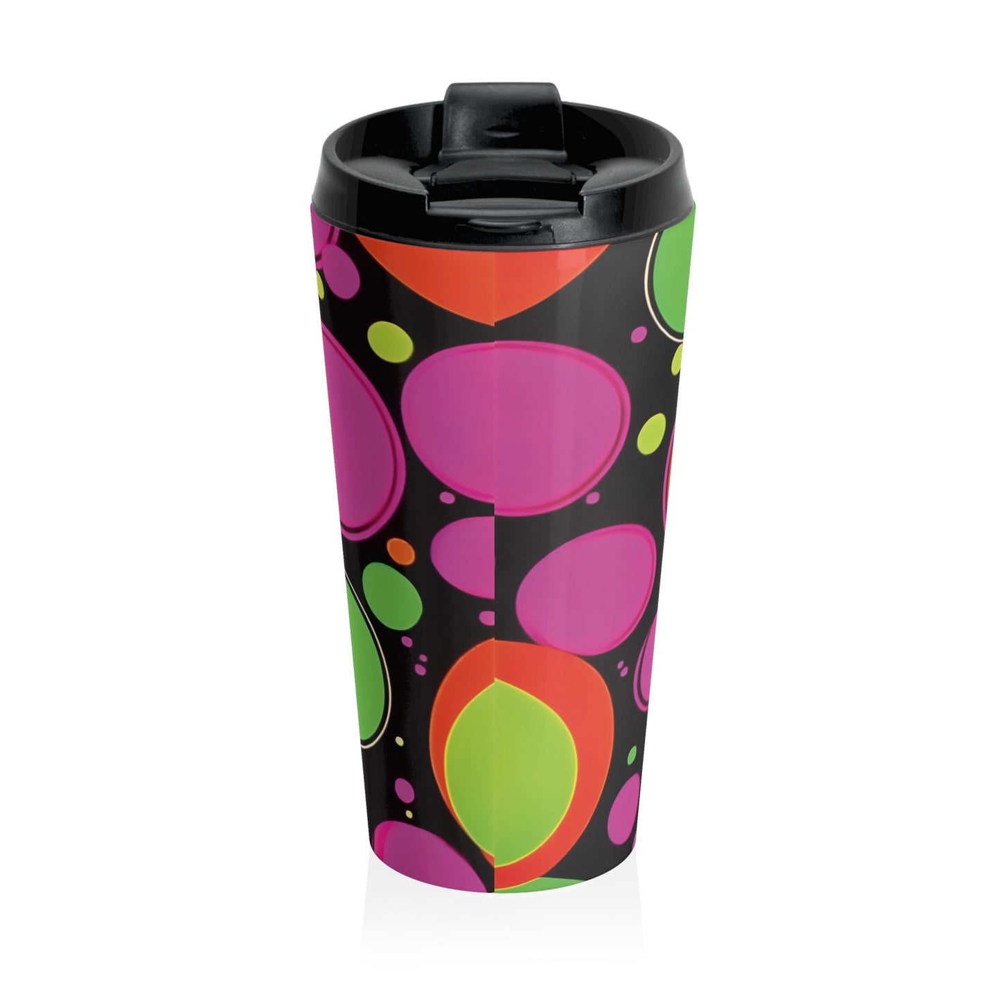 Retro Colorful Bubbles Stainless Steel Travel Mug | Neon Polka Dot Tumbler