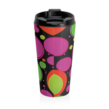 Retro Colorful Bubbles Stainless Steel Travel Mug | Neon Polka Dot Tumbler
