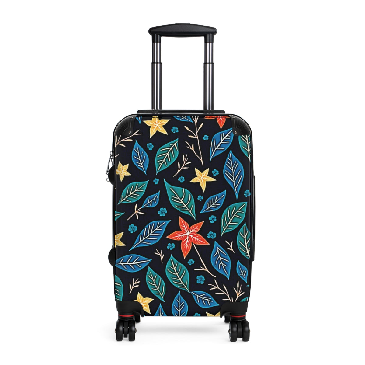 Floral Leaves Carry-On Suitcase – Colorful Tropical Travel Luggage