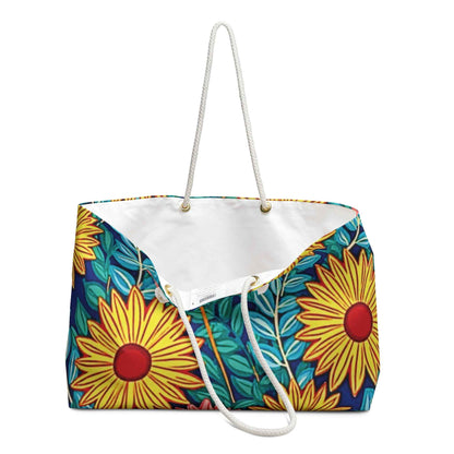 Sunflower Floral Weekender Bag | Bright Botanical Tote | Large Tote Bag | everyday mom bag | mom on the go bag