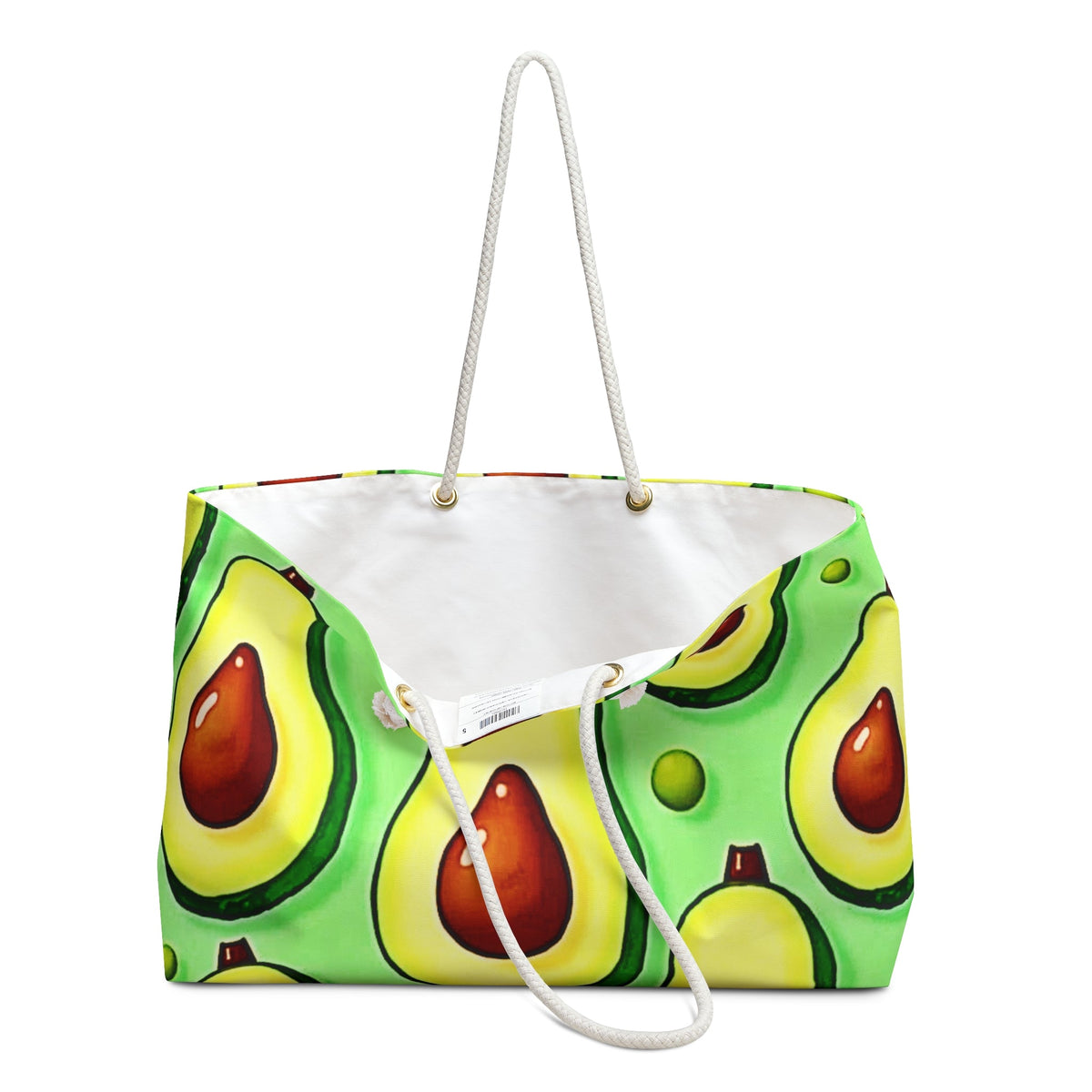 Avocado Print Weekender Bag — Cute Fruit Tote for Travel & Beach