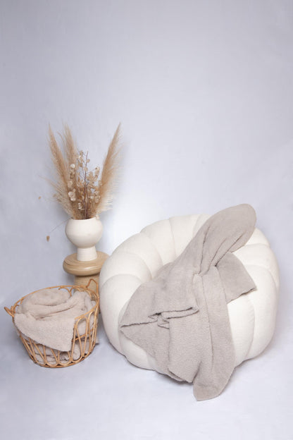 Greige Solid Double Layered Throw