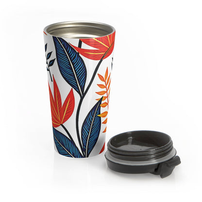 Autumn Leaves Floral Stainless Steel Travel Mug | Fall Leaf Pattern