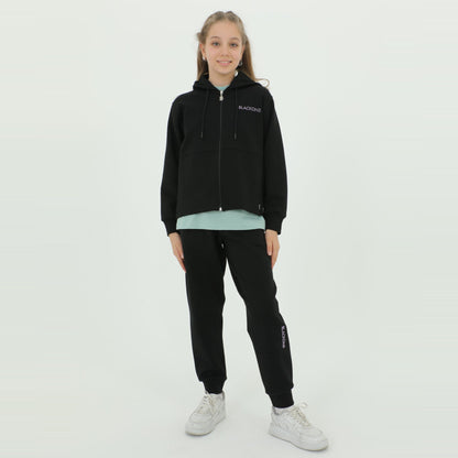 Zip-Up Hoodie Girls Jogger Set