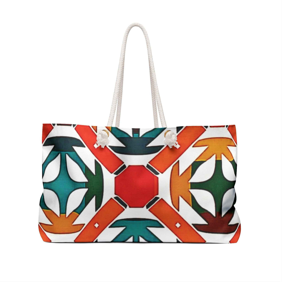 Geometric Tile Pattern Weekender Bag | Colorful Retro Mosaic | Large Tote Bag| Mom carry on bag | Working mom bag |tote bag