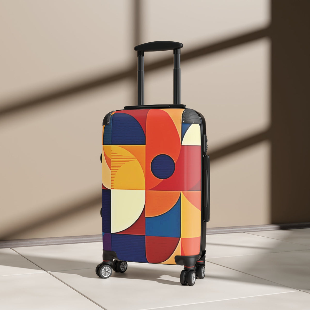Suitcase — Retro Geometric Carry-On Luggage (Bold Mid-Century Pattern)