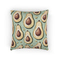Avocado Pattern Woven Pillow — Retro Green Kitchen Decorative Throw Pillow