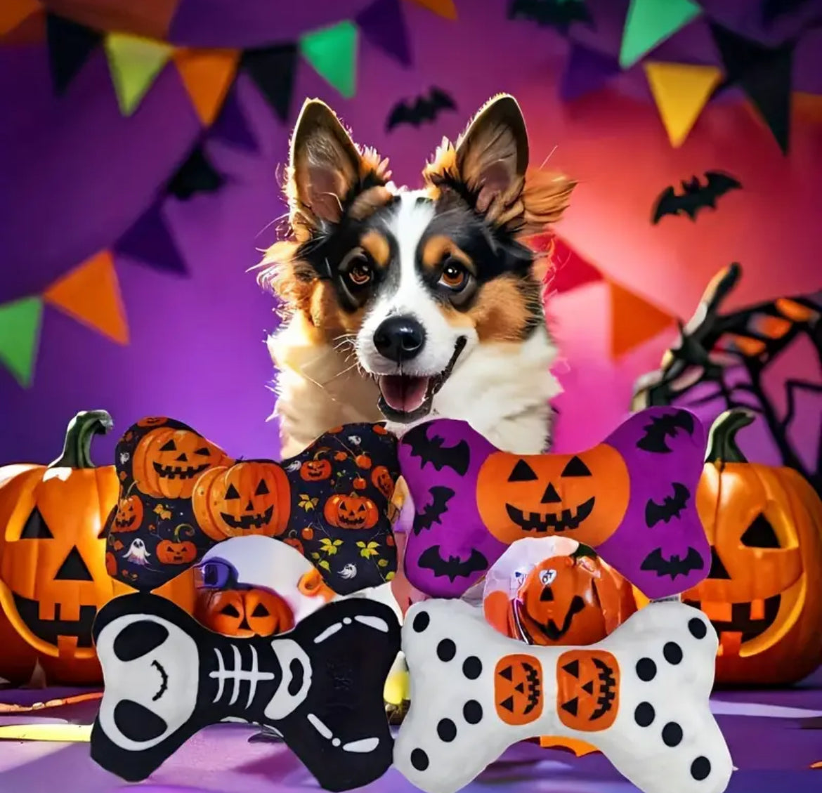 Halloween Bone Dog Toy | Plush Dog Toy