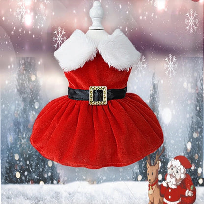 Mrs Claus Dog Christmas Dress | Holiday Outfit