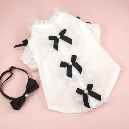 Charlise Shirt & Bow Set for Dogs – Elegant Dog Shirt Outfit
