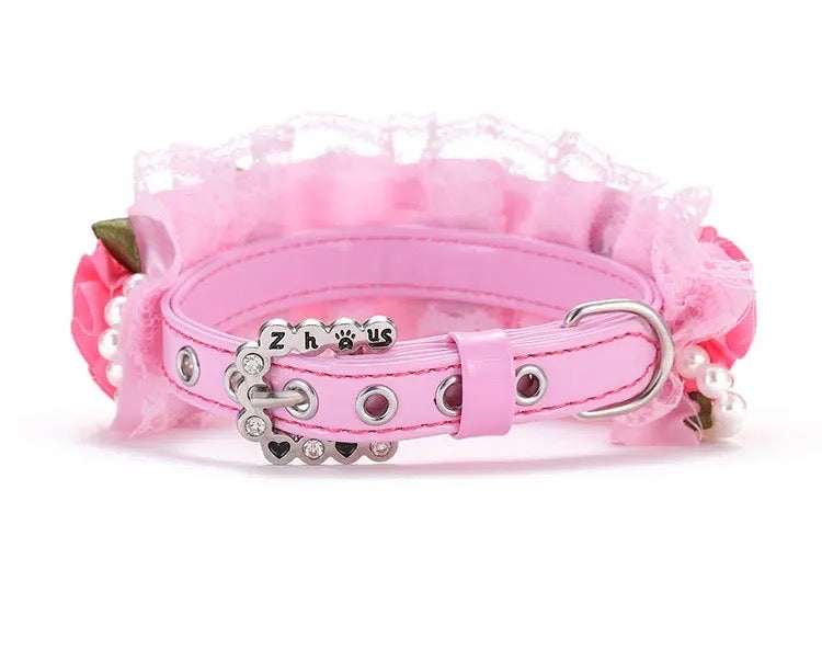 Rosey Pearl Dog Collar | Elegant Jewelry Collar