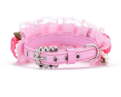 Rosey Pearl Dog Collar | Elegant Jewelry Collar