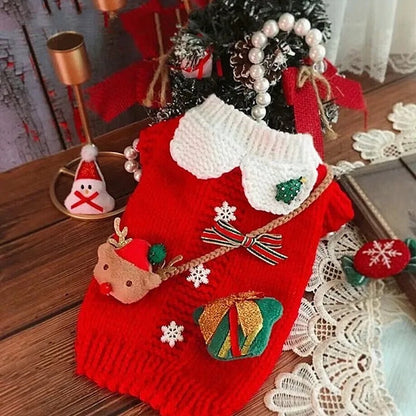 Cozy Cheer Christmas Dog Sweater | Holiday Dog Knitwear