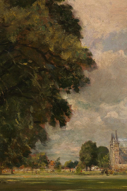LA CATHÉDRALE DE SALISBURY, CADRE VINTAGE ARGENT