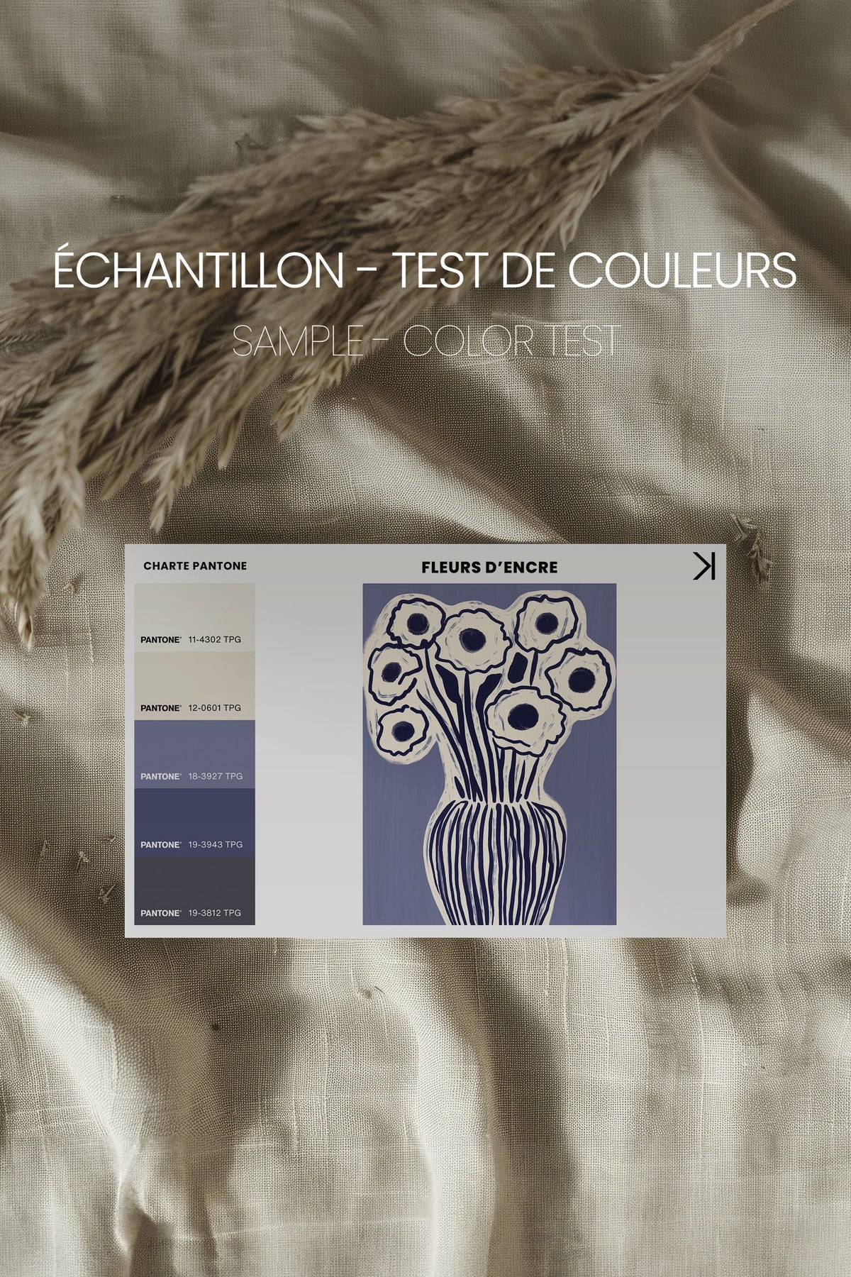 FLEURS D'ENCRE, Oeuvre sur toile étirée