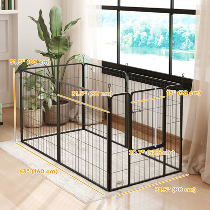 Heavy Duty Dog Playpen with Door for Small Dogs, 6 Panels, 23.5"H