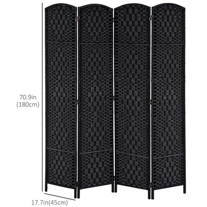 6ft Folding Room Divider, 3 Panel Wall Partition with Wooden Frame for Bedroom, Home Office, Natural