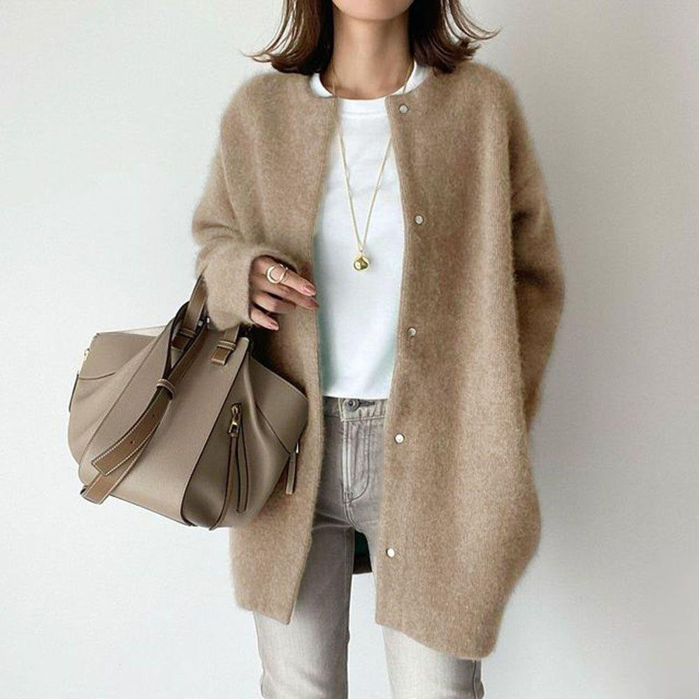 Ins Single Breasted Cardigans Fashion Solid Color Knitted Jacket Women's Autumn Spring Clothing