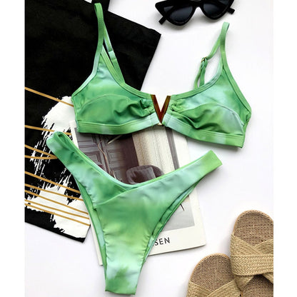 Pattern Wash Bathing Suit