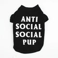 Anti Social Social Pup Tee | Graphic Dog T Shirt