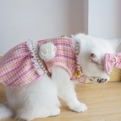 Princessa Dog Dress & Bow Set – Formal Outfit for Dogs