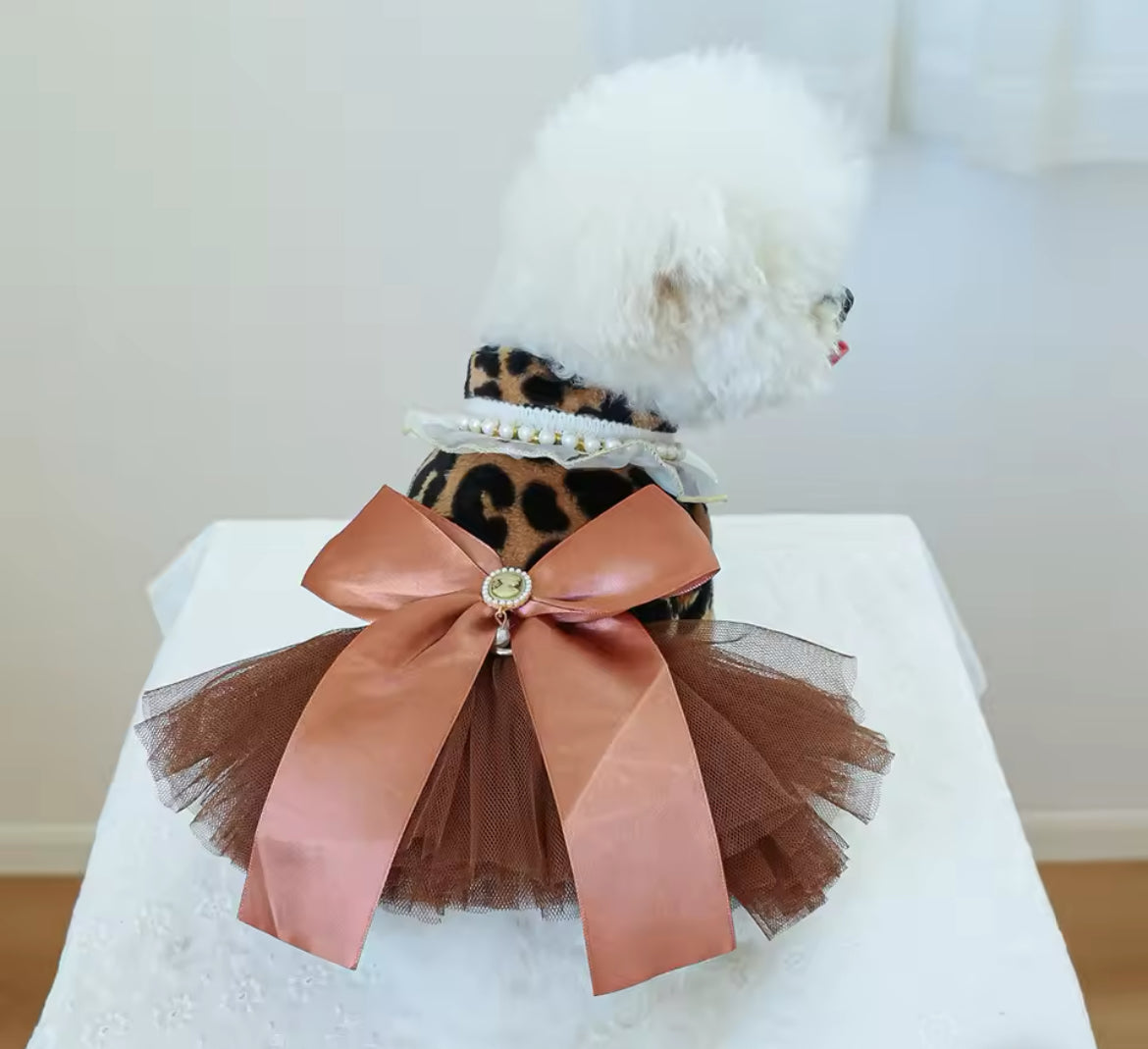 Cheetah Print Dog Dress | Dog Dress for Special Occasions