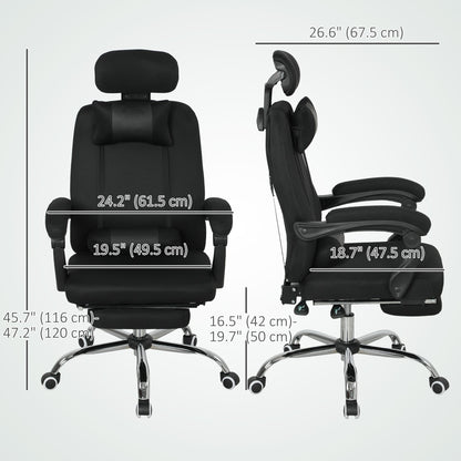 Brady Ergonomic Executive High Back Office Chair with Footrest and Lumbar Support-Black