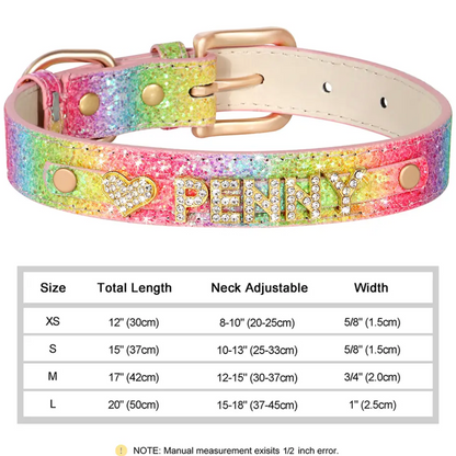 Aurora Crown Name Dog Collar | Customized Dog Collar