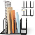 SAGLAU Heavy-Duty 5-Slot Cutting Board Organizer Rack Space-Saving Kitchen Storage for Cutting Boards Bakeware and Cookie Sheets