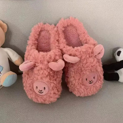 Cute Cartoon Cotton Slippers for Couples - Winter Warmth