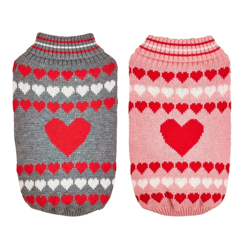 Dog Knit Sweater | Love Heart Dog Sweater