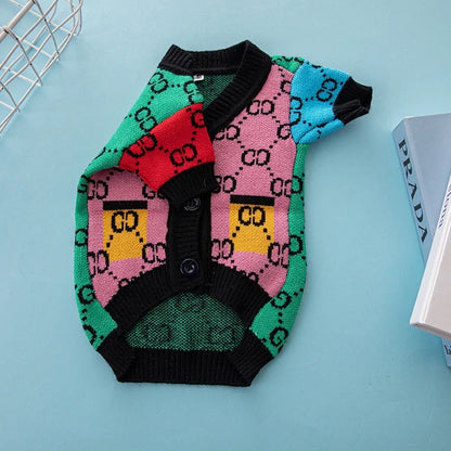 GiGi Rainbow Sweater – Luxury Knit Streetwear for Dogs