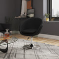 Chandra Swivel Adjustable Faux Leather Accent/Office Chair - Black