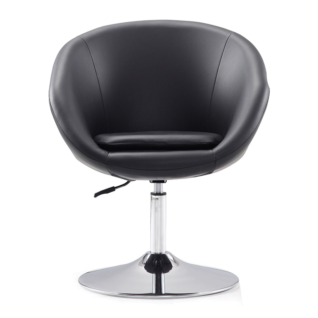Chandra Swivel Adjustable Faux Leather Accent/Office Chair - Black