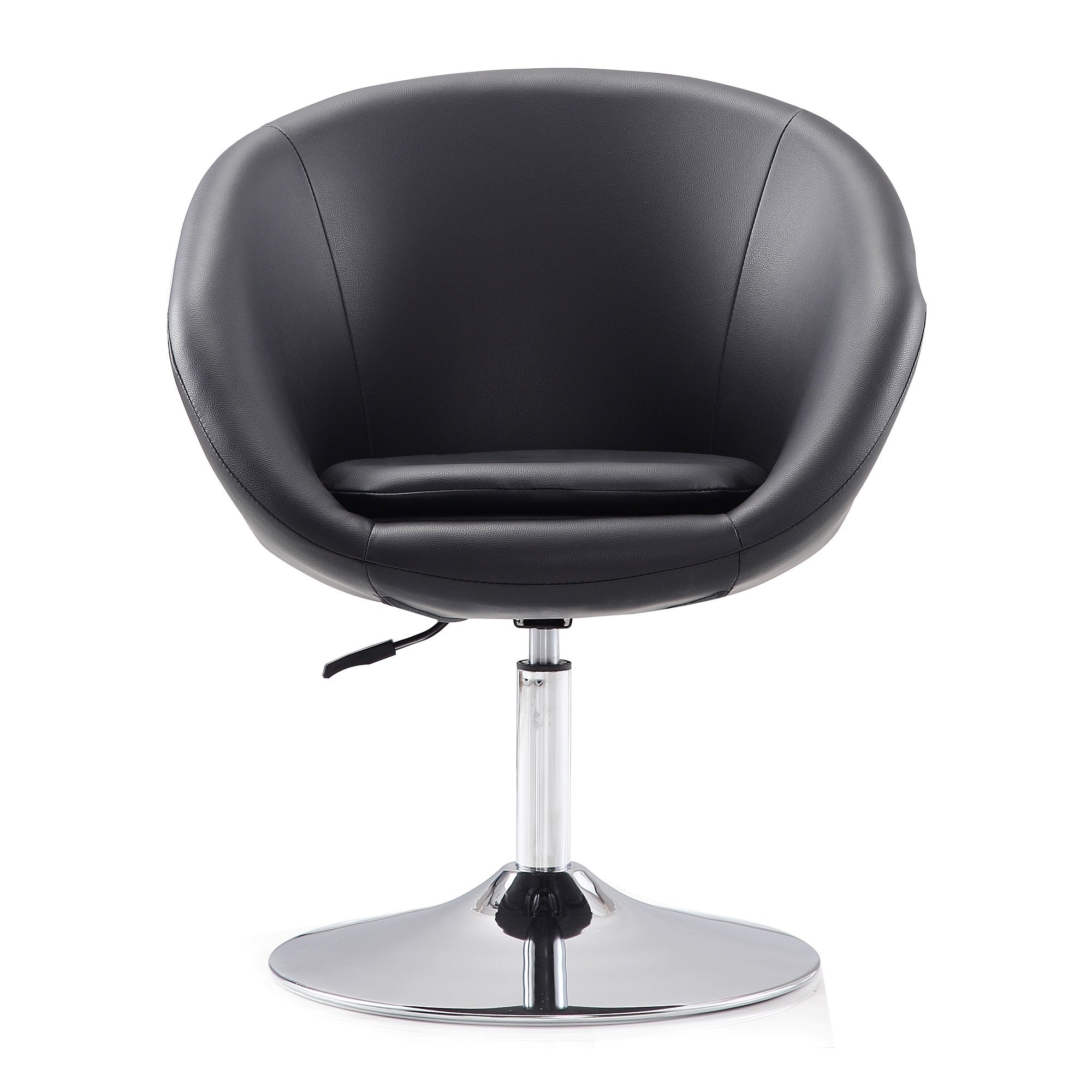 Chandra Swivel Adjustable Faux Leather Accent/Office Chair - Black