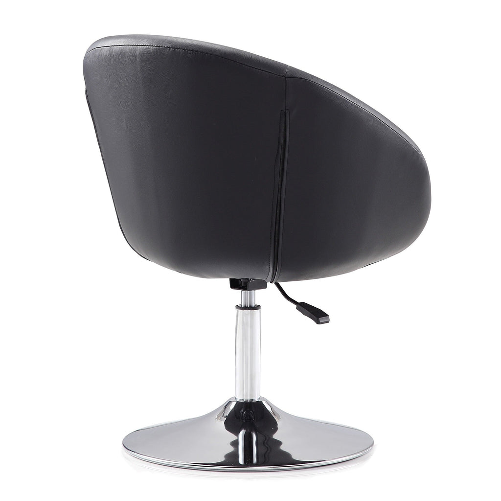 Chandra Swivel Adjustable Faux Leather Accent/Office Chair - Black