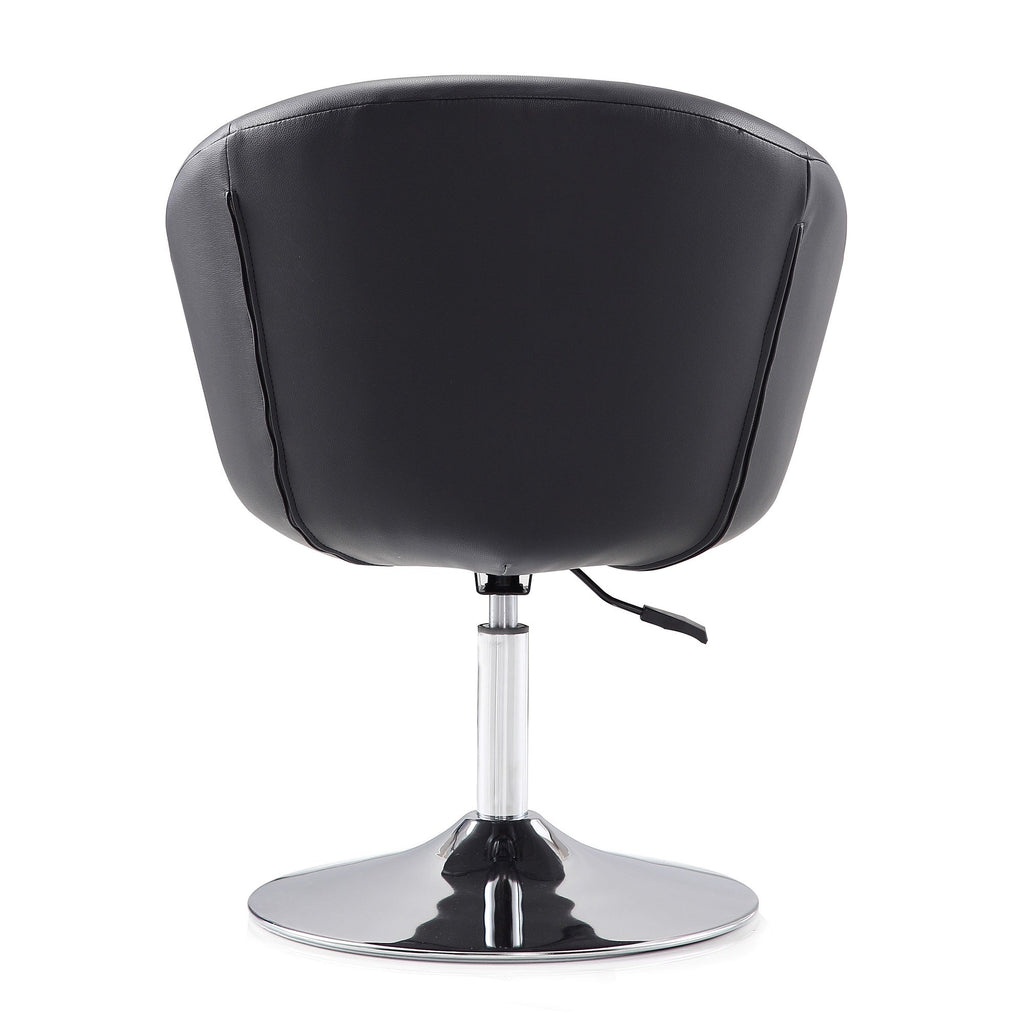 Chandra Swivel Adjustable Faux Leather Accent/Office Chair - Black