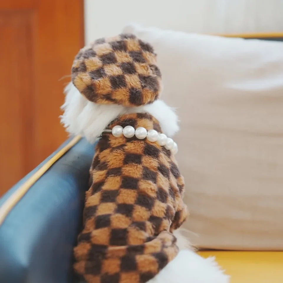 Chess or Checkers Dog Set | Hat and Coat Outfit