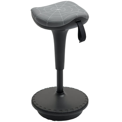 Backless Wobble Stool Chair, Standing Desk Chair, Adjustable Learning Stool for Office Desks, with Rocking Motion, Brown