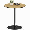 Avis 27.6" Modern Wooden Dining Table with Steel Base-Natural