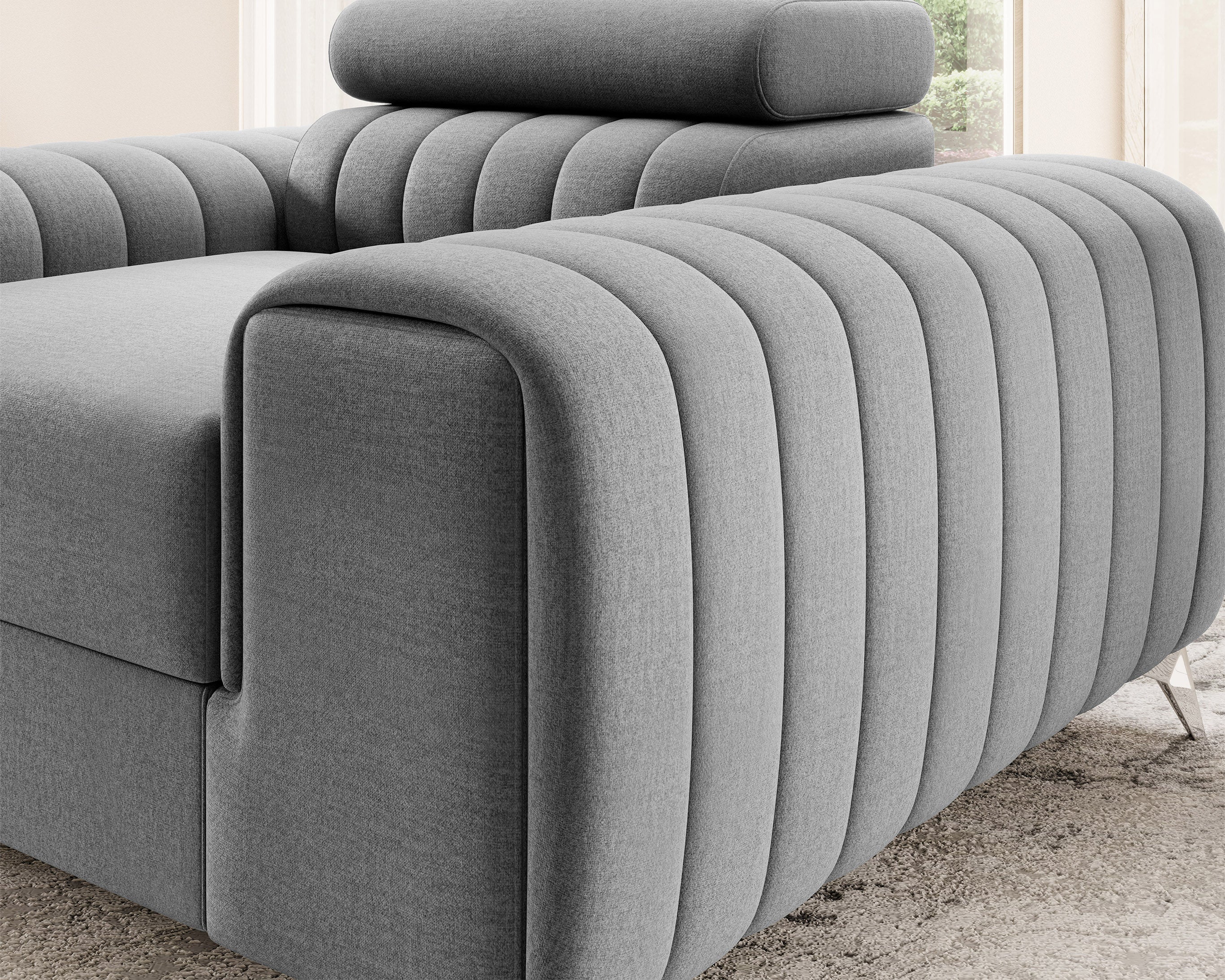 Laurence Modern Accent Chair - Light Grey