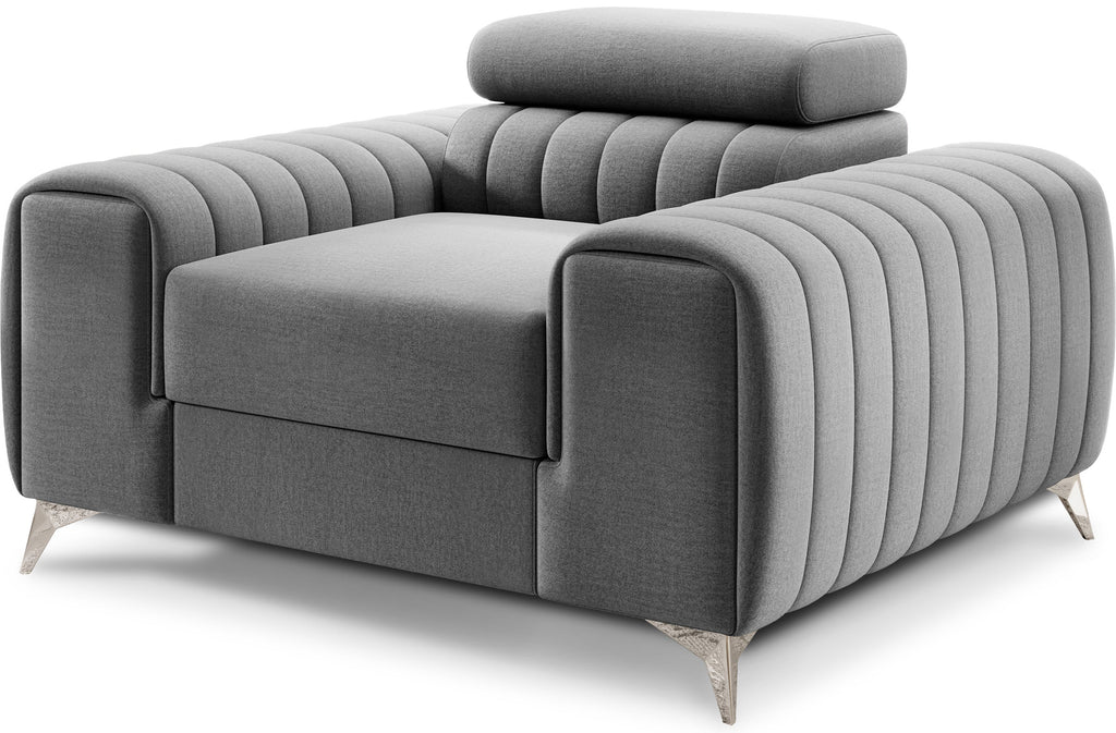 Laurence Modern Accent Chair - Light Grey