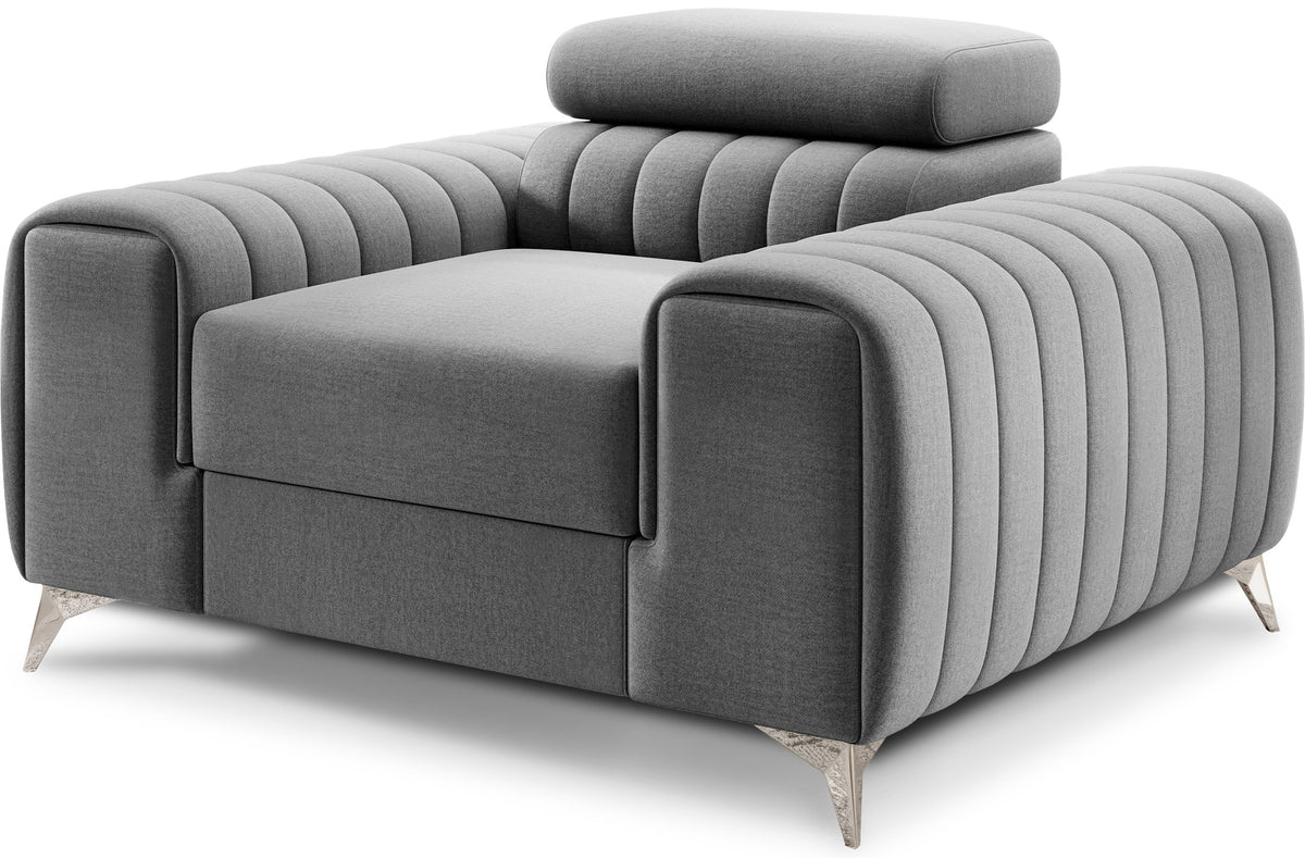 Laurence Modern Accent Chair - Light Grey