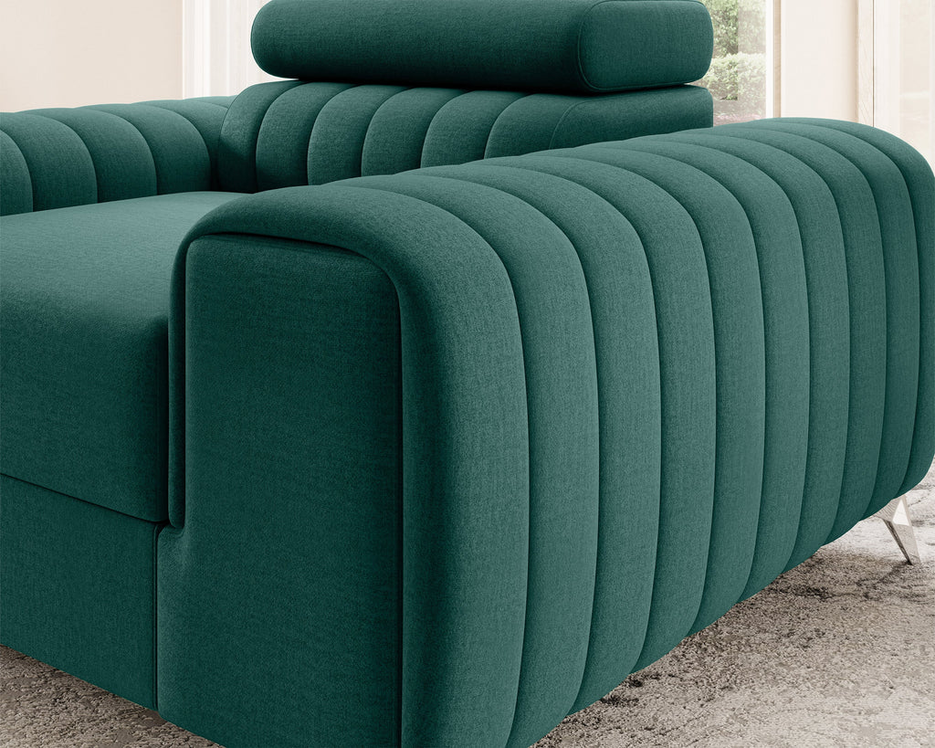 Laurence Modern Accent Chair - Teal Green