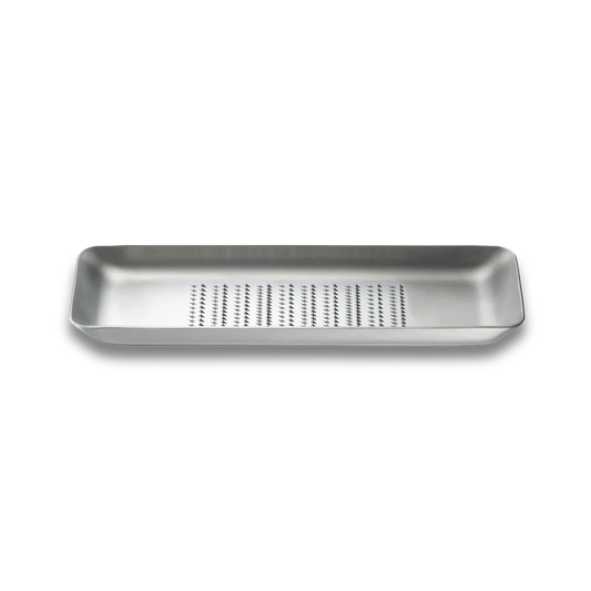 Eatoco Oros L Large Grater – Japanese Stainless Steel Tray Zester & Condiment Grater