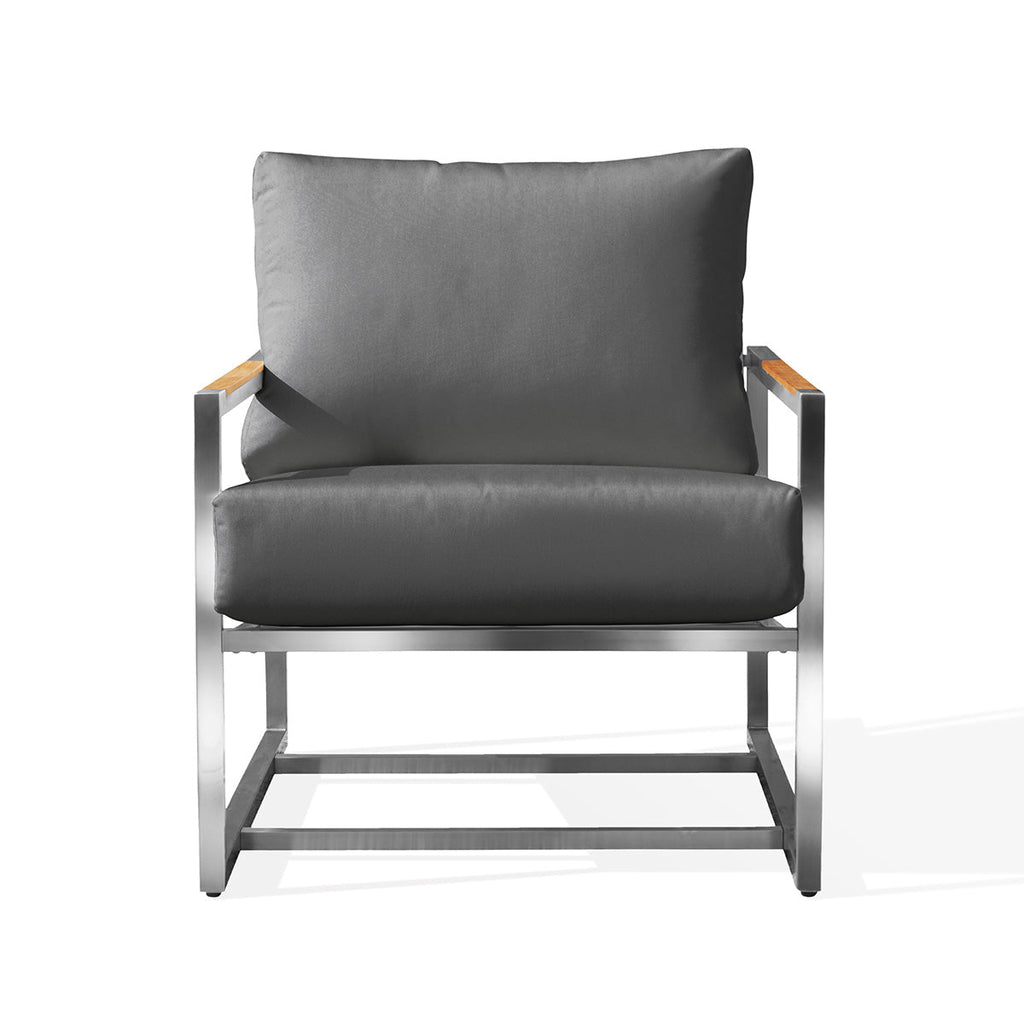 Acacia Stainless Steel Club Chair with Sunbrella® Cushions