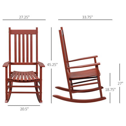 Wooden Porch Rocking Chair Outdoor Patio Rocker Garden Single Leisure Reclining Seat Armchair Natural